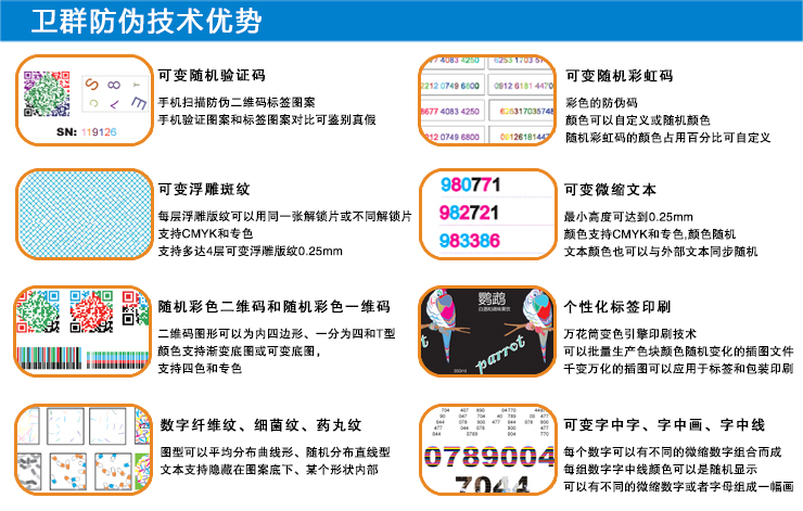 防偽標(biāo)簽設(shè)計(jì)印刷技術(shù)優(yōu)勢(shì)圖
